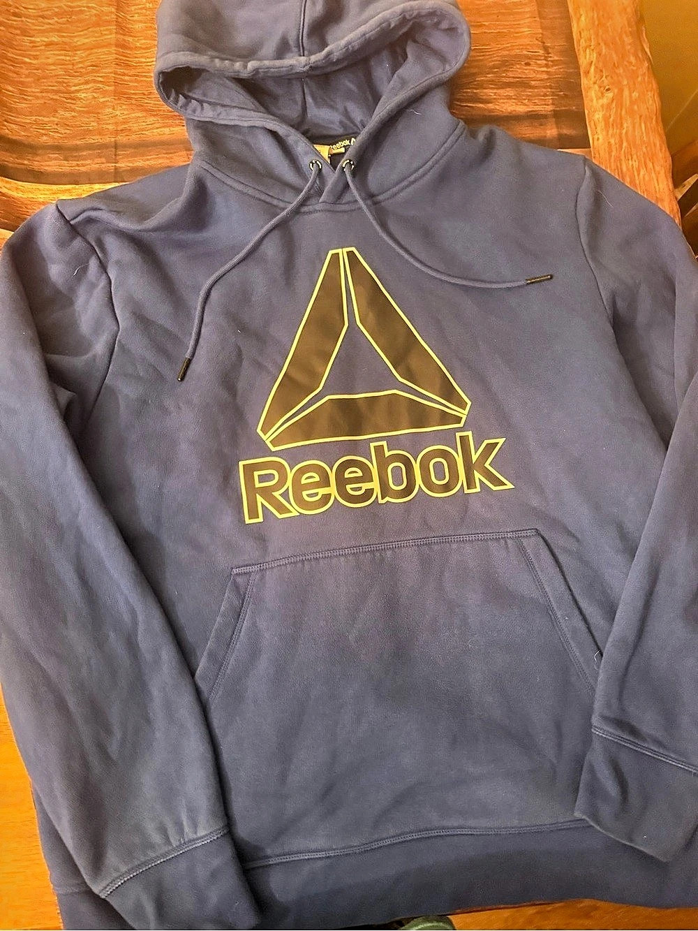 Reebok Big Vector Logo Hoodie Blue Large